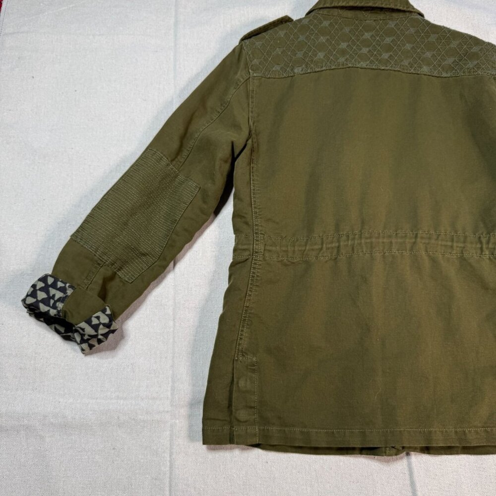 Maison Scotch Green Utility Jacket Linen Blend Women’s Small Casual Coat - Picture 9 of 16